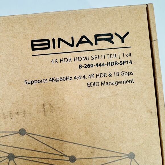 Binary B-260-444-HDR-SP14 4K HDMI HDR Splitter 1x4 brand new EDID mgt. - Picture 4 of 8